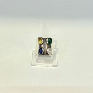 Anillo Jade Citrina Lápiz Lasuli y Cuarzo