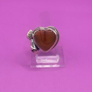 Anillo Corazón Rosa Agata