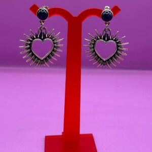 Aretes Corazón Con Amatista