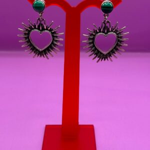 Aretes Corazón Malaquita