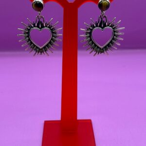 Aretes Corazón Ojos De Tigre