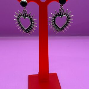 Aretes Corazón Ónix