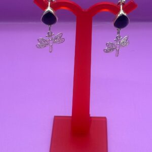Aretes Gota Ónix Libélula