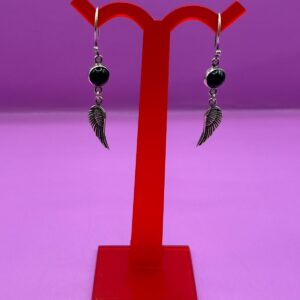 Aretes Ónix Con Alas